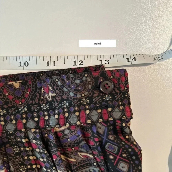 Vintage Rafaella Skirt Womens 8 Multicolor Pleated Pockets Paisley Boho Midi - Picture 11 of 16